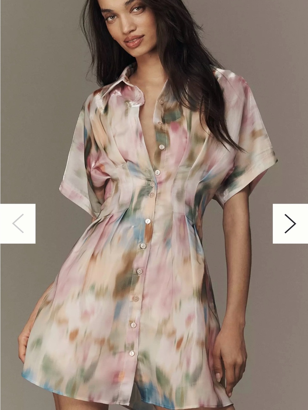 Anthropologie The Tobie Organza Mini Shirt Dress by Exquise Small Multi Floral